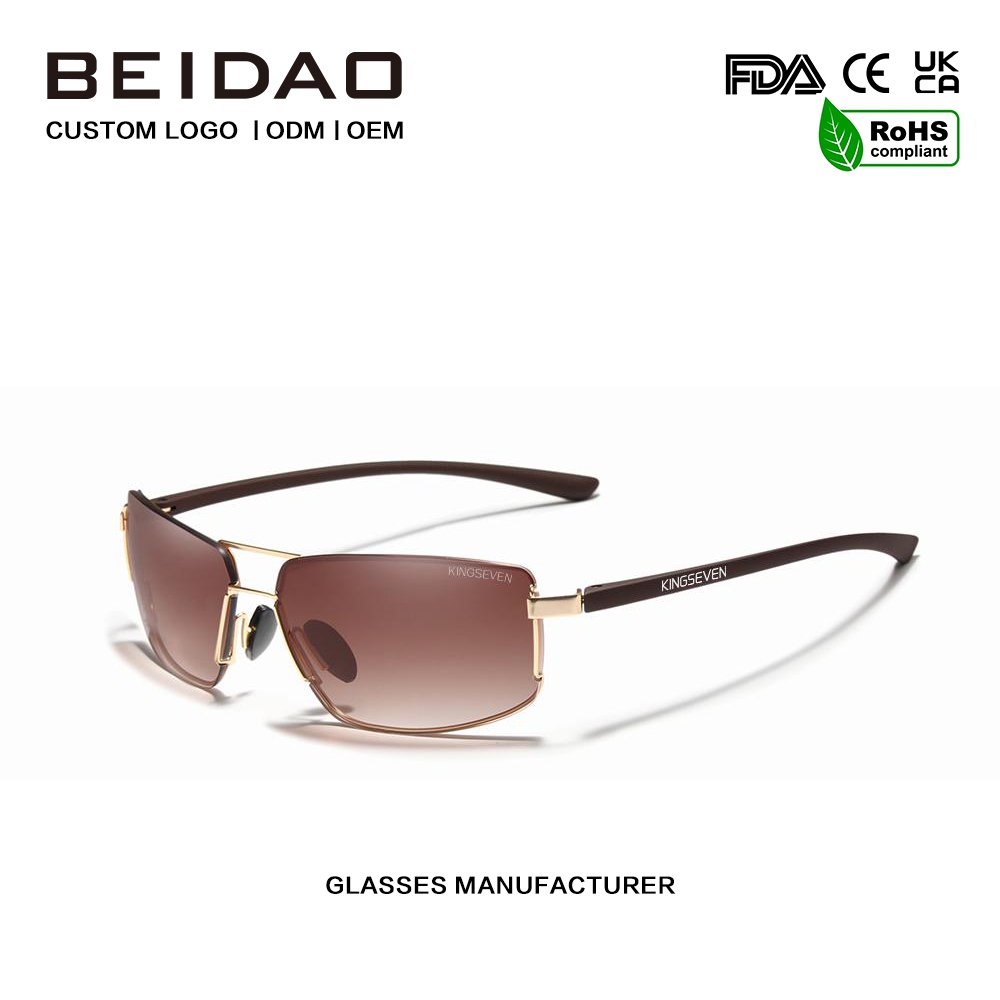 Unisex Vintage Kare Alüminyum Polarize Güneş Gözlüğü